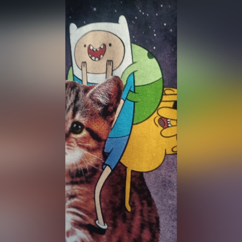 Upcycled Adventure Time Black Graphic Shirt - Picture 7 of 9